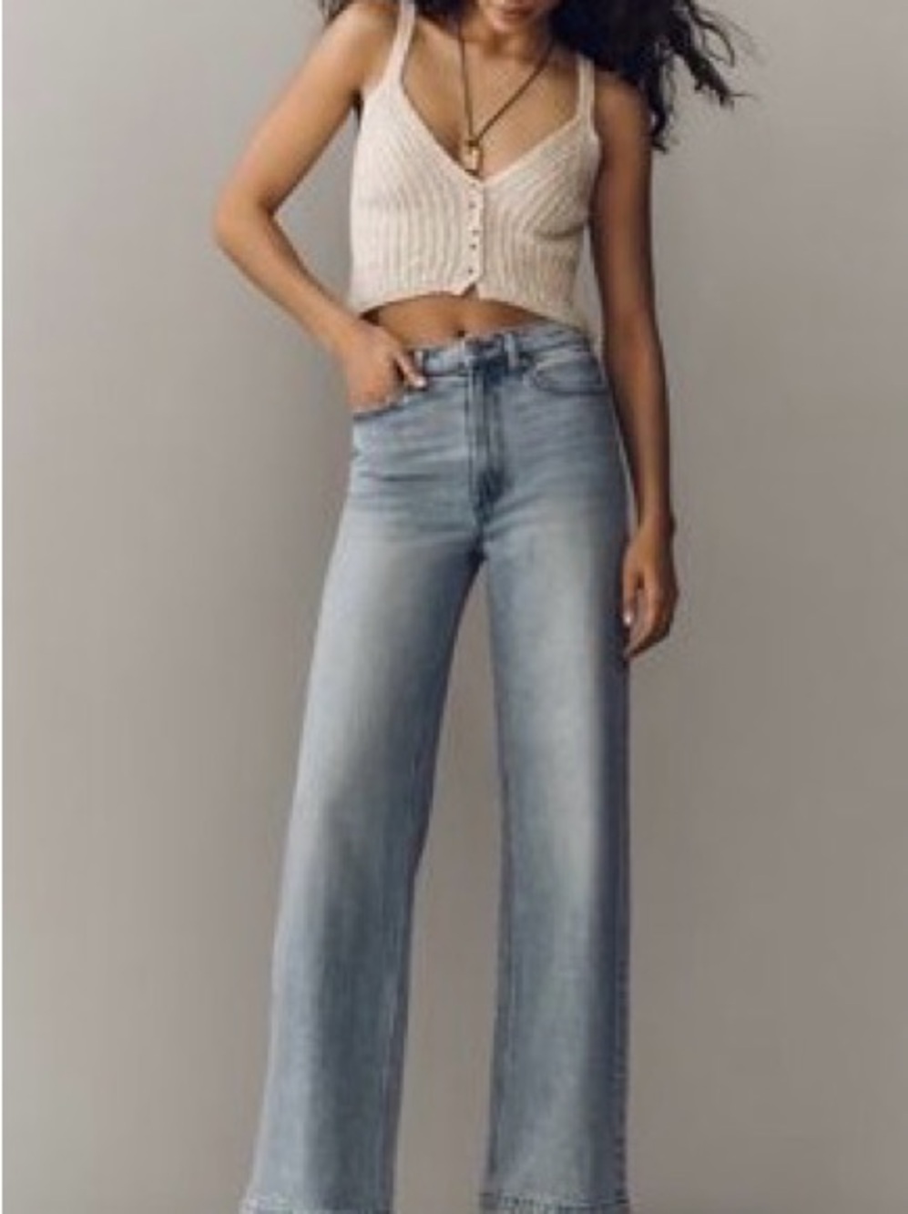 pistola Light Blue High-Rise Wide-Leg Jeans Lana perspective